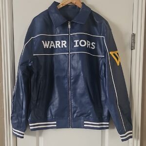New Golden State Warriors Blue Vegan Leather Jacket